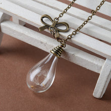 Load image into Gallery viewer, Make A Wish Glass Bead Orb Natural dandelion seed in glass long necklace Glass bottle necklace silver plated Necklace jewelry
