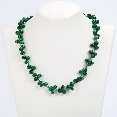 Malachite Woven Necklace Natural Stone Crystal Boutique Ladies Pearl Chain Casual Fashion Amethyst Beads Heart Crystal Necklace