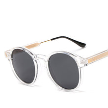 Load image into Gallery viewer, Male Classic Round Sunglasses Men Retro Grey Frame SunGlasses Women Brand Design Gold Alloy Leg Unisex UV400