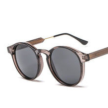 Load image into Gallery viewer, Male Classic Round Sunglasses Men Retro Grey Frame SunGlasses Women Brand Design Gold Alloy Leg Unisex UV400
