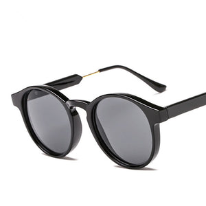 Male Classic Round Sunglasses Men Retro Grey Frame SunGlasses Women Brand Design Gold Alloy Leg Unisex UV400