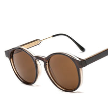 Load image into Gallery viewer, Male Classic Round Sunglasses Men Retro Grey Frame SunGlasses Women Brand Design Gold Alloy Leg Unisex UV400
