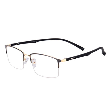 Male  Metal Half Rim Large Size Eyeglasses Frame For Prescription Lenses Myopia Farsighted Lens