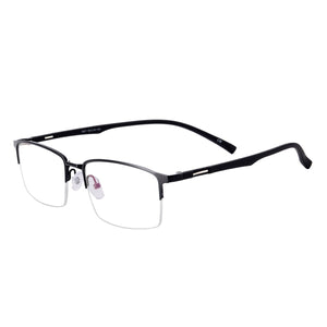 Male  Metal Half Rim Large Size Eyeglasses Frame For Prescription Lenses Myopia Farsighted Lens