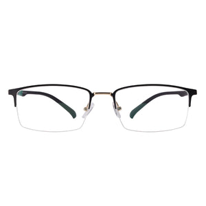 Male  Metal Half Rim Large Size Eyeglasses Frame For Prescription Lenses Myopia Farsighted Lens