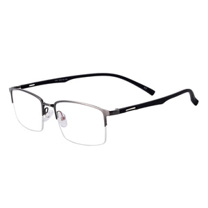 Male  Metal Half Rim Large Size Eyeglasses Frame For Prescription Lenses Myopia Farsighted Lens