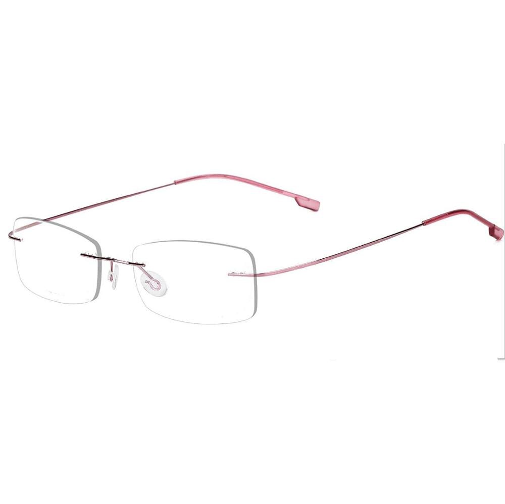 Male & Female Screwless Titanium Alloy Rimless Glasses Frames, Prescription Myopia Optical Eyeglasses Frame Square Frameless 861
