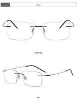 Load image into Gallery viewer, Male Screwless Titanium Rimless Glasses Frames, Men Business Prescription Myopia Optical Eyeglasses Frame, Square Eyewear F961