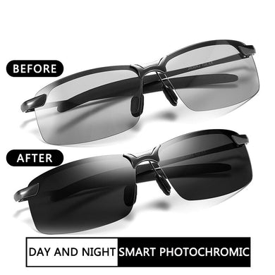 Male Sun Glasses Day Night Vision Driving Eyewear Gafas Change Color Photochromic Sunglasses Men Polarized Chameleon Glasses