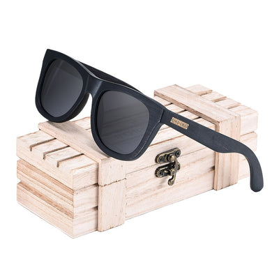 Male Wooden Glasses Anti-Reflective UV400 Goggles Bamboo Sunglasses Temples Vintage Men Polarized Personalize  BOBO
