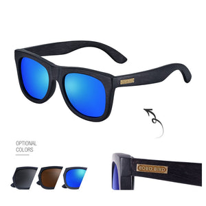 Male Wooden Glasses Anti-Reflective UV400 Goggles Bamboo Sunglasses Temples Vintage Men Polarized Personalize  BOBO