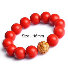 Load image into Gallery viewer, Man Bracelets Hand Chain Cinnabar Buddha Bracelet Women 8-16mm Goldleaf Accessories Red Bracelet Male