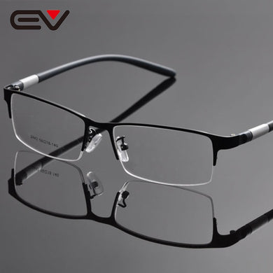 Man Glasses Frame Half Rim Opticos Eyeglasses Frames Men Buffalo Horn Glasses Optical Frames Oculos De Grau Masculino EV1054