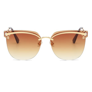 Manufacturers Direct Butterfly Lens Perforated Sunglasses For Women with Single Word Eyebrows Trimmed Sunglasses