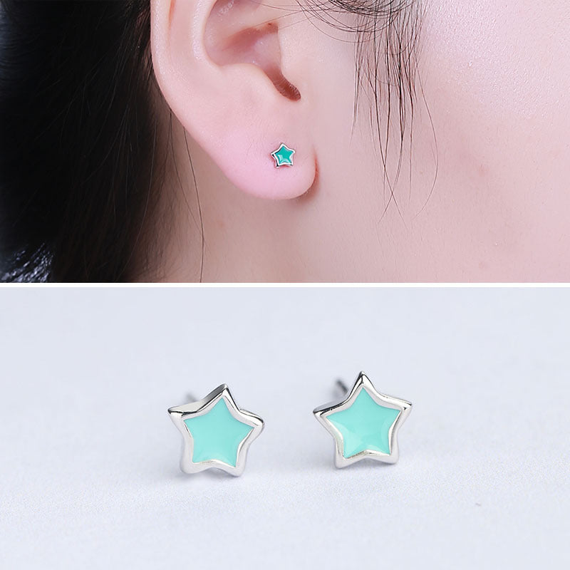 Manufacturers Selling S925 Pure Silver Glue, Silver Star Earring Fashion Element Tremella A Undertakes To Nail Factory