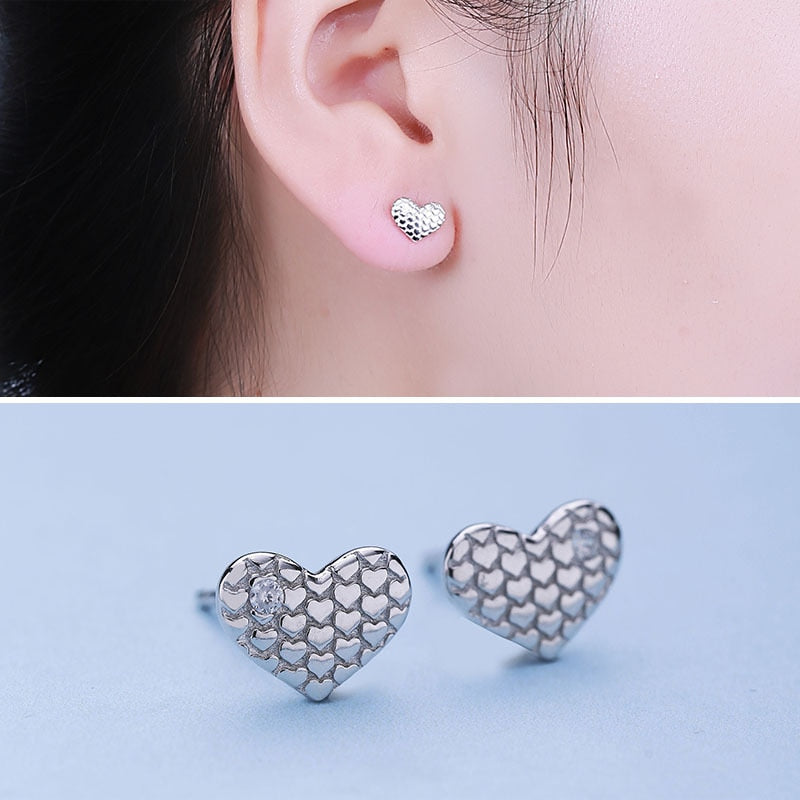 Manufacturers Selling S925 Pure Silver T Heart-shaped Inl Earrings Fashion Silver Earrings A Substituting For Women