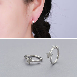 Manufacturers Selling S925 Tremella Nail Fashion Earrings Pentagram Lassa Tremella Buckle