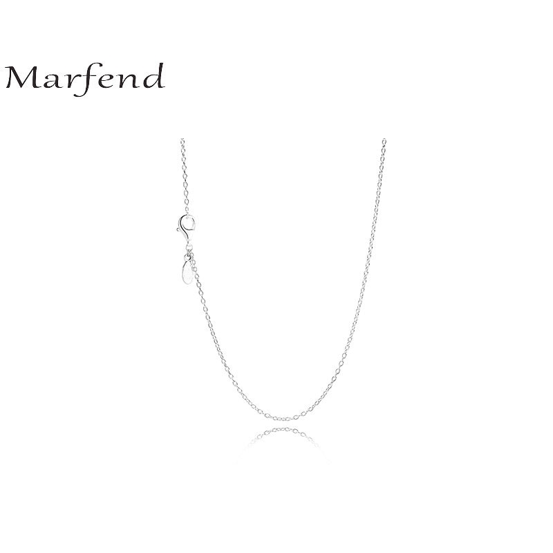Marfend 2018 New 45cm 100% 925 Sterling Silver Necklace Free collocation bead For women wedding Original Jewelry Gift