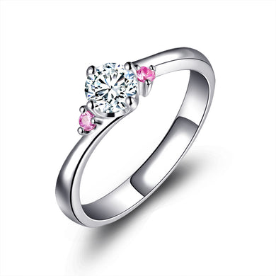 Marriage Marriage White Diamond 18K Gold Diamond Ring Ruby Genuine Custom
