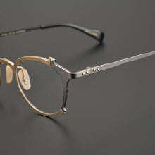Load image into Gallery viewer, Maruyama jewelry-grade glasses Japanese designer original two-color irregular shape glasses frame pure titanium non-mainstream