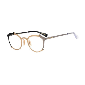 Maruyama jewelry-grade glasses Japanese designer original two-color irregular shape glasses frame pure titanium non-mainstream