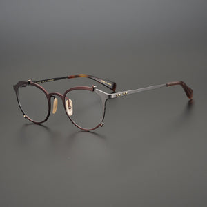 Maruyama jewelry-grade glasses Japanese designer original two-color irregular shape glasses frame pure titanium non-mainstream