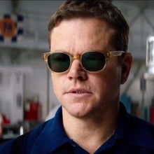 Carica l&#39;immagine nel visualizzatore di Gallery, Matt Damon Style Eyewear LEMTOSH Light Yellow Acetate Frame With Green G-15 Lens Professinal Customize Prescription Myopia Lens