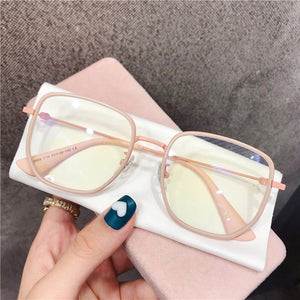 Matte Pink Anti Blue Light Ray Computer Glasses 2022 Trendy  Brand Designer Optical Spectacle Eyeglasses Square Frame