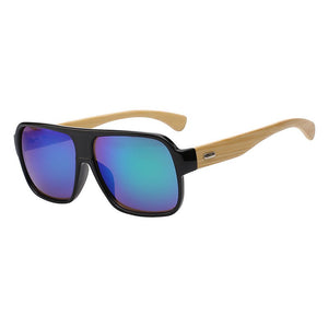 Max Glasiz Frame Square Wooden Sunglasses Men Retro Vintage Eyewear Unisex Male Glasses Madeira Bamboo Gradient Fashion
