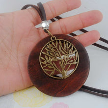 Load image into Gallery viewer, Maxi necklace Vintage necklaces pendants Women Jewelry Fashion choker necklace Alloy Life Tree Wooden Pendant Necklace Wood
