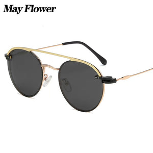 May Flower Roud Metal Retro Clip On Sunglasses Polarized Optical Magnetic Diopter Sun Glasses Myopia Eyewear For Men&Women UV400