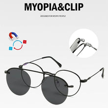 Load image into Gallery viewer, May Flower Roud Metal Retro Clip On Sunglasses Polarized Optical Magnetic Diopter Sun Glasses Myopia Eyewear For Men&amp;Women UV400