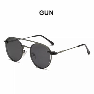 May Flower Roud Metal Retro Clip On Sunglasses Polarized Optical Magnetic Diopter Sun Glasses Myopia Eyewear For Men&Women UV400