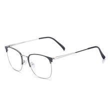 Load image into Gallery viewer, Medium Full Rim Metal Men and Women Rectangular Spectacles Frame With Spring Hinge For Multifocal Prescription Lenses