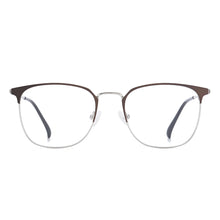 Load image into Gallery viewer, Medium Full Rim Metal Men and Women Rectangular Spectacles Frame With Spring Hinge For Multifocal Prescription Lenses