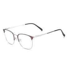 Load image into Gallery viewer, Medium Full Rim Metal Men and Women Rectangular Spectacles Frame With Spring Hinge For Multifocal Prescription Lenses