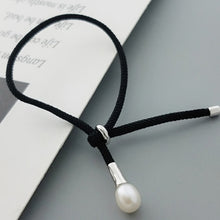 Load image into Gallery viewer, 23cm S925 Pure Silver Natural Pearl Bracelet Lady Leather Rope Fashion Jewelry For Women