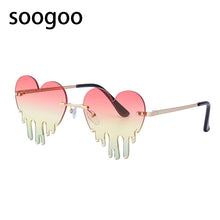 Load image into Gallery viewer, Melting Heart Sunglasses Women Men 2023 Rimless Brand Design Heart Frame Vintage Funny Party Sun Glasses