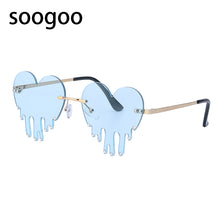 Load image into Gallery viewer, Melting Heart Sunglasses Women Men 2023 Rimless Brand Design Heart Frame Vintage Funny Party Sun Glasses