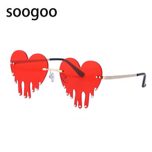 Load image into Gallery viewer, Melting Heart Sunglasses Women Men 2023 Rimless Brand Design Heart Frame Vintage Funny Party Sun Glasses