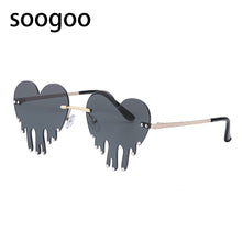 Load image into Gallery viewer, Melting Heart Sunglasses Women Men 2023 Rimless Brand Design Heart Frame Vintage Funny Party Sun Glasses