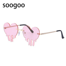 Load image into Gallery viewer, Melting Heart Sunglasses Women Men 2023 Rimless Brand Design Heart Frame Vintage Funny Party Sun Glasses
