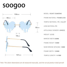 Load image into Gallery viewer, Melting Heart Sunglasses Women Men 2023 Rimless Brand Design Heart Frame Vintage Funny Party Sun Glasses