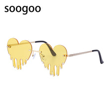 Load image into Gallery viewer, Melting Heart Sunglasses Women Men 2023 Rimless Brand Design Heart Frame Vintage Funny Party Sun Glasses