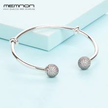 Load image into Gallery viewer, 925 Sterling Silver many kinds of open bracelets For women with ball clip fit Charms bead bangles DIY fine jewelry YSZ031