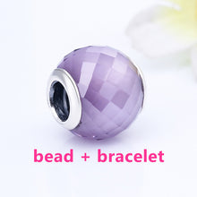 Load image into Gallery viewer, 925 sterling Silver Bracelets for women with Radiant Hearts charms fit silver charms beads DIY bangles fine jewelry br001