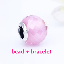 Load image into Gallery viewer, 925 sterling Silver Bracelets for women with Radiant Hearts charms fit silver charms beads DIY bangles fine jewelry br001