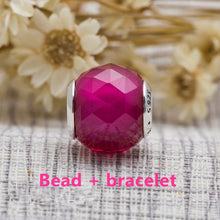 Load image into Gallery viewer, 925 sterling Silver Bracelets for women with Radiant Hearts charms fit silver charms beads DIY bangles fine jewelry br001