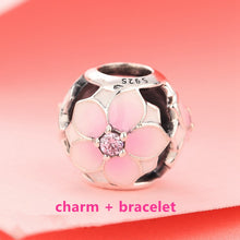 Load image into Gallery viewer, 925 sterling Silver Bracelets for women with Radiant Hearts charms fit silver charms beads DIY bangles fine jewelry br001
