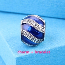 Load image into Gallery viewer, 925 sterling Silver Bracelets for women with Radiant Hearts charms fit silver charms beads DIY bangles fine jewelry br001